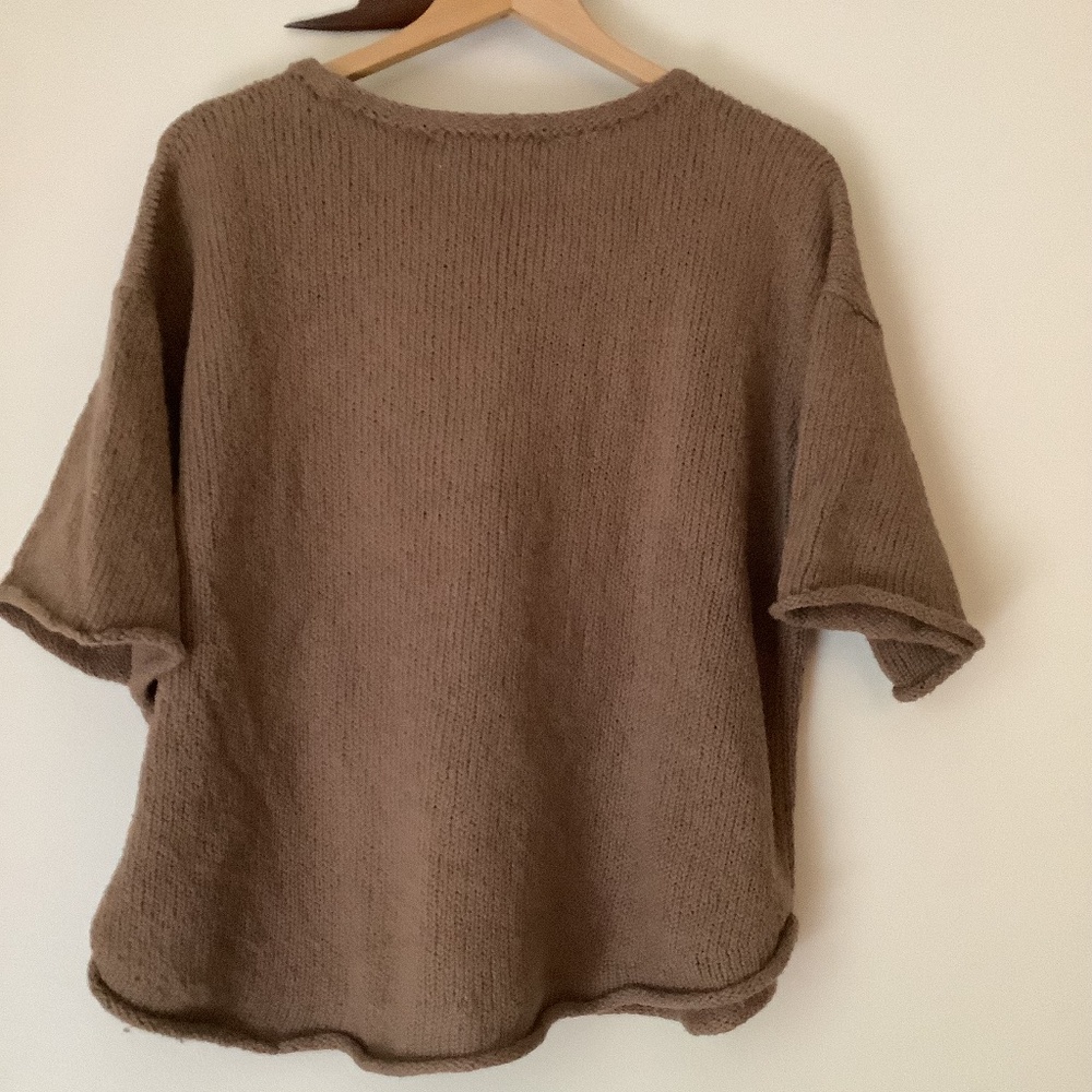 Wol Hide Loose Pullover Cotton Sweater in Mushroom - Picture 4 of 11